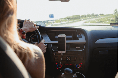 a rideshare driver on the road