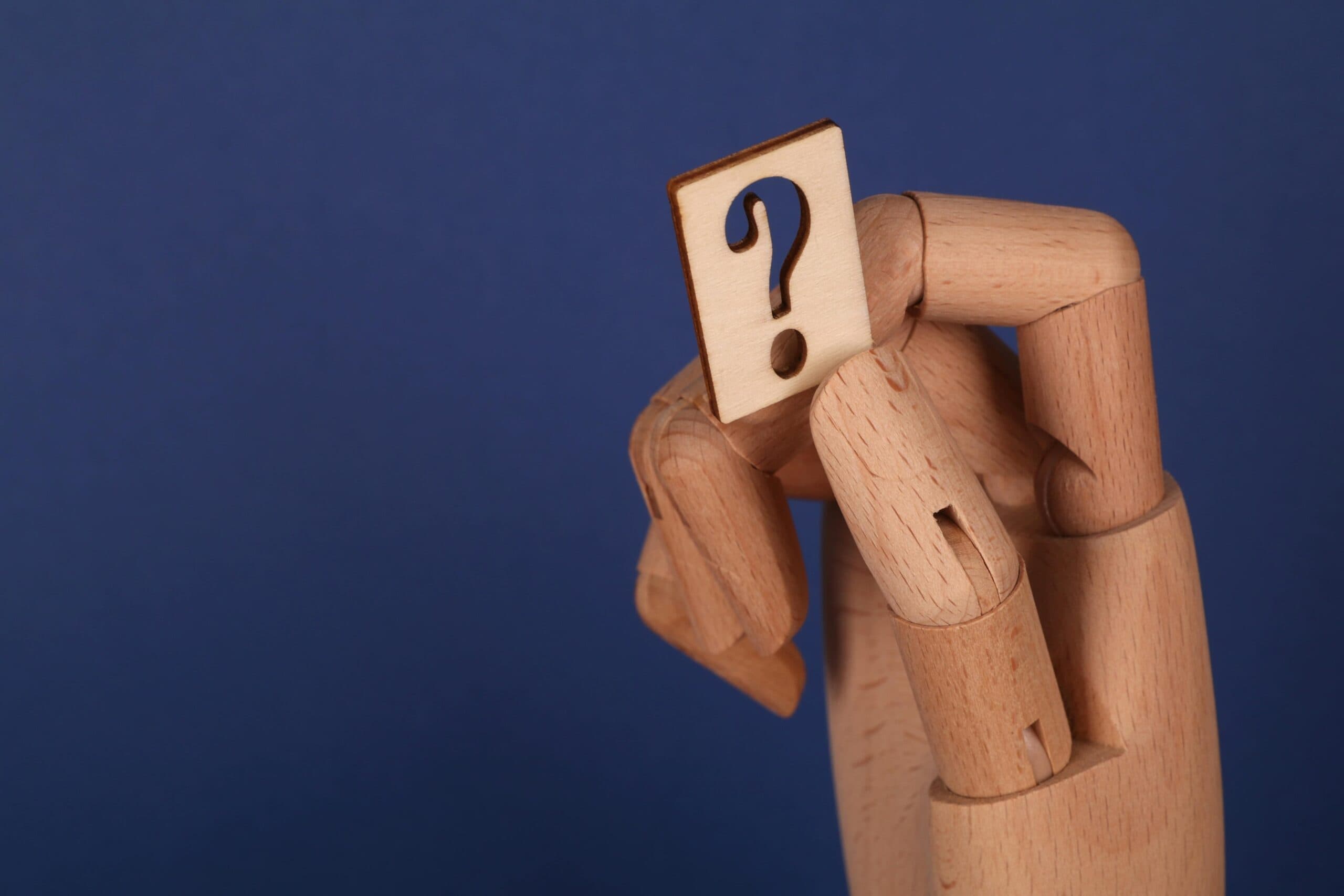 Wooden question mark.