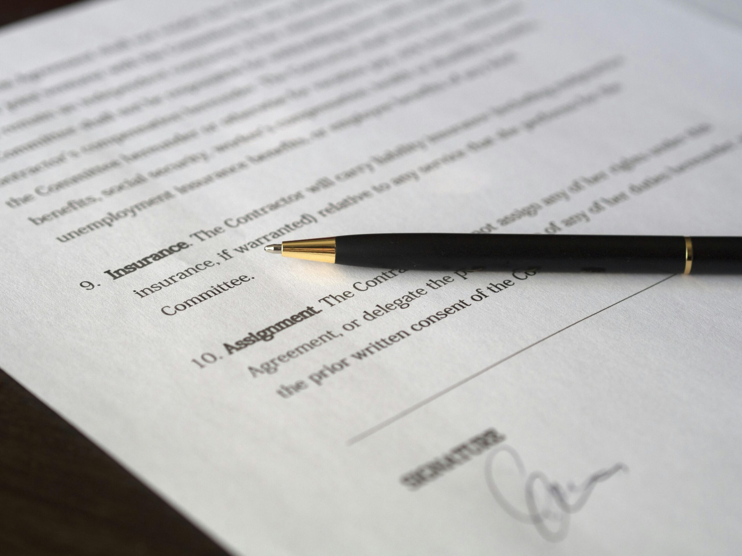 An agreement being signed
