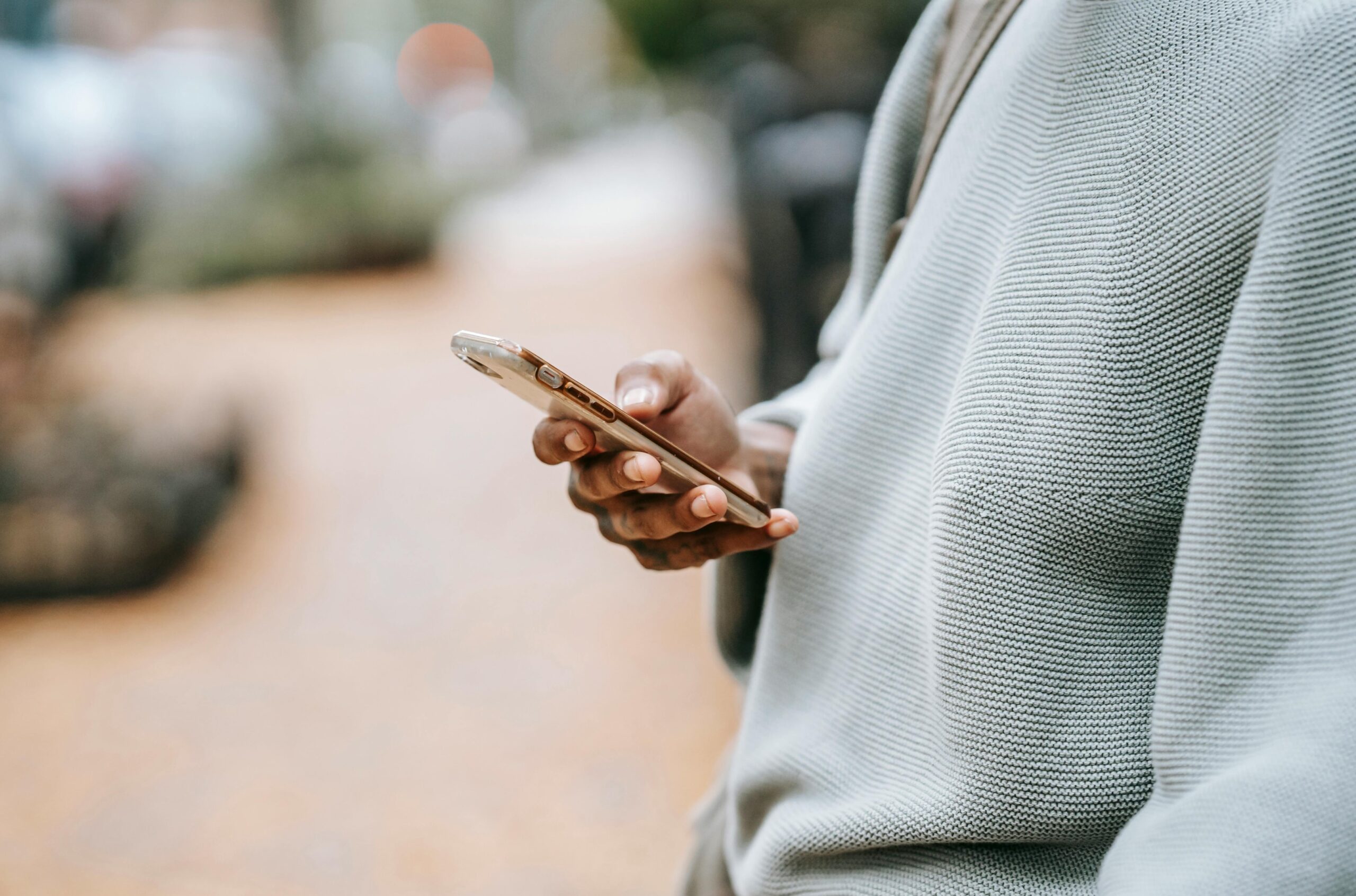 A person looking at their phone