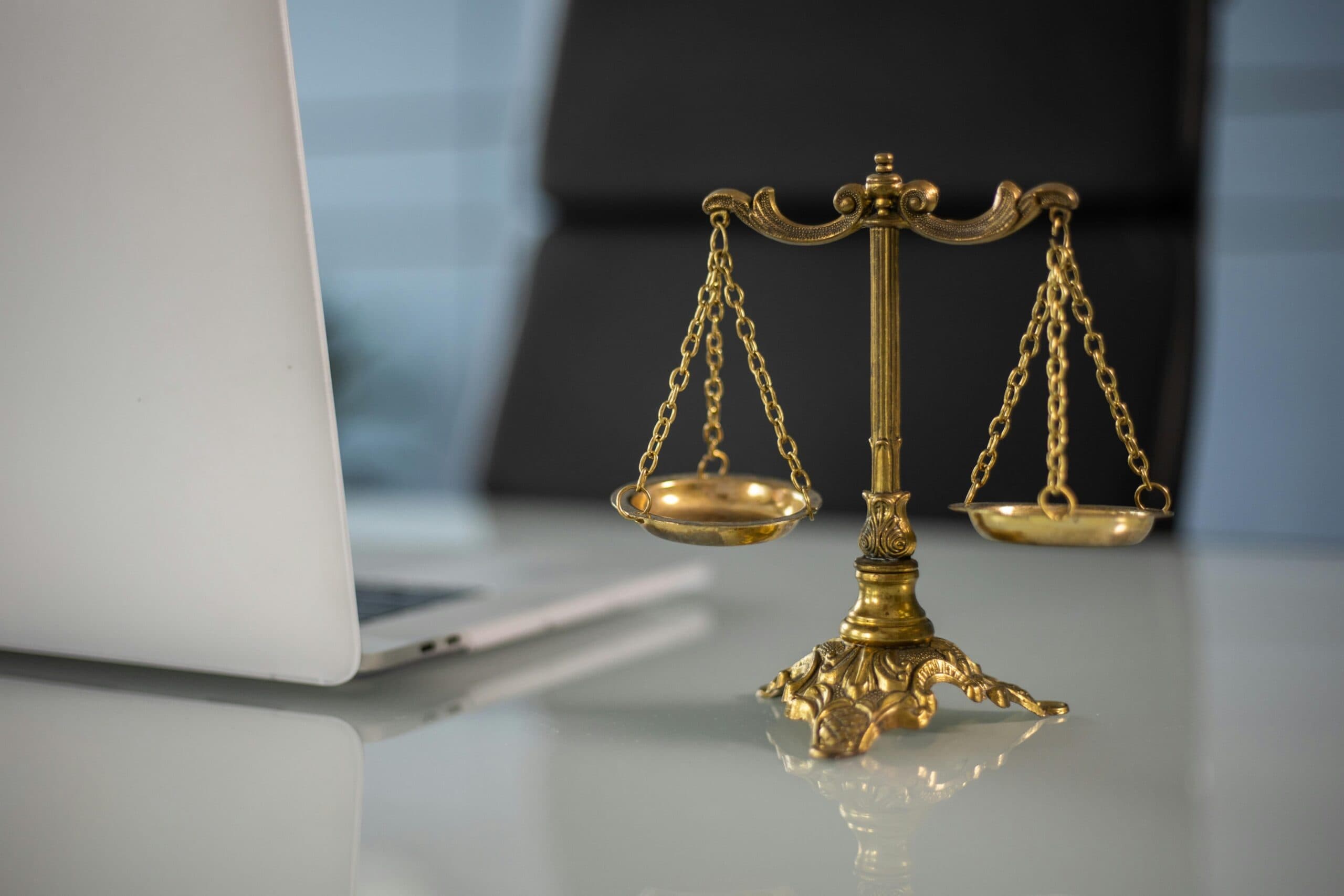 The scales of justice at an office for Personal Injury Lawyers in Las Vegas.